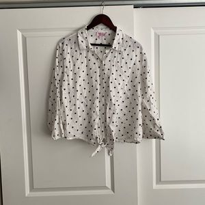 Polka dot button down with front tie.